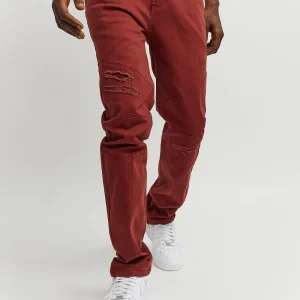 Sale Adamson Ripped Detail Slim Jeans - Brown Denim Jeans | Denim