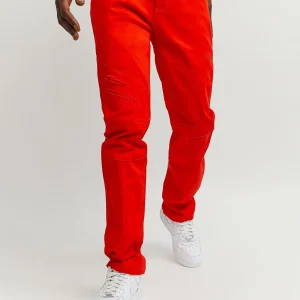 Best Sale Adamson Ripped Detail Slim Jeans - Red Denim Jeans | Denim