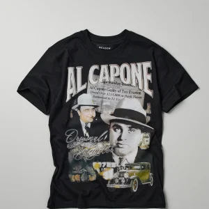 Clearance Al Capone Short Sleeve Vintage Tee - Black Graphic Tees