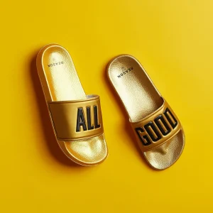 Online All Good Metallic Gold Slides Slides