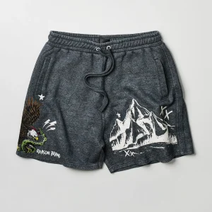Cheap All We Trust Burnout Wash Shorts - Charcoal Shorts | Shop All Bottoms