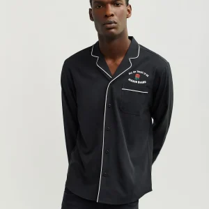 Store All We Trust Long Sleeve Woven Shirt - Black Button Downs