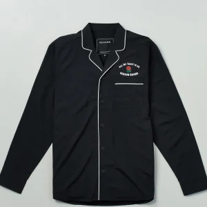 Store All We Trust Long Sleeve Woven Shirt - Black Button Downs