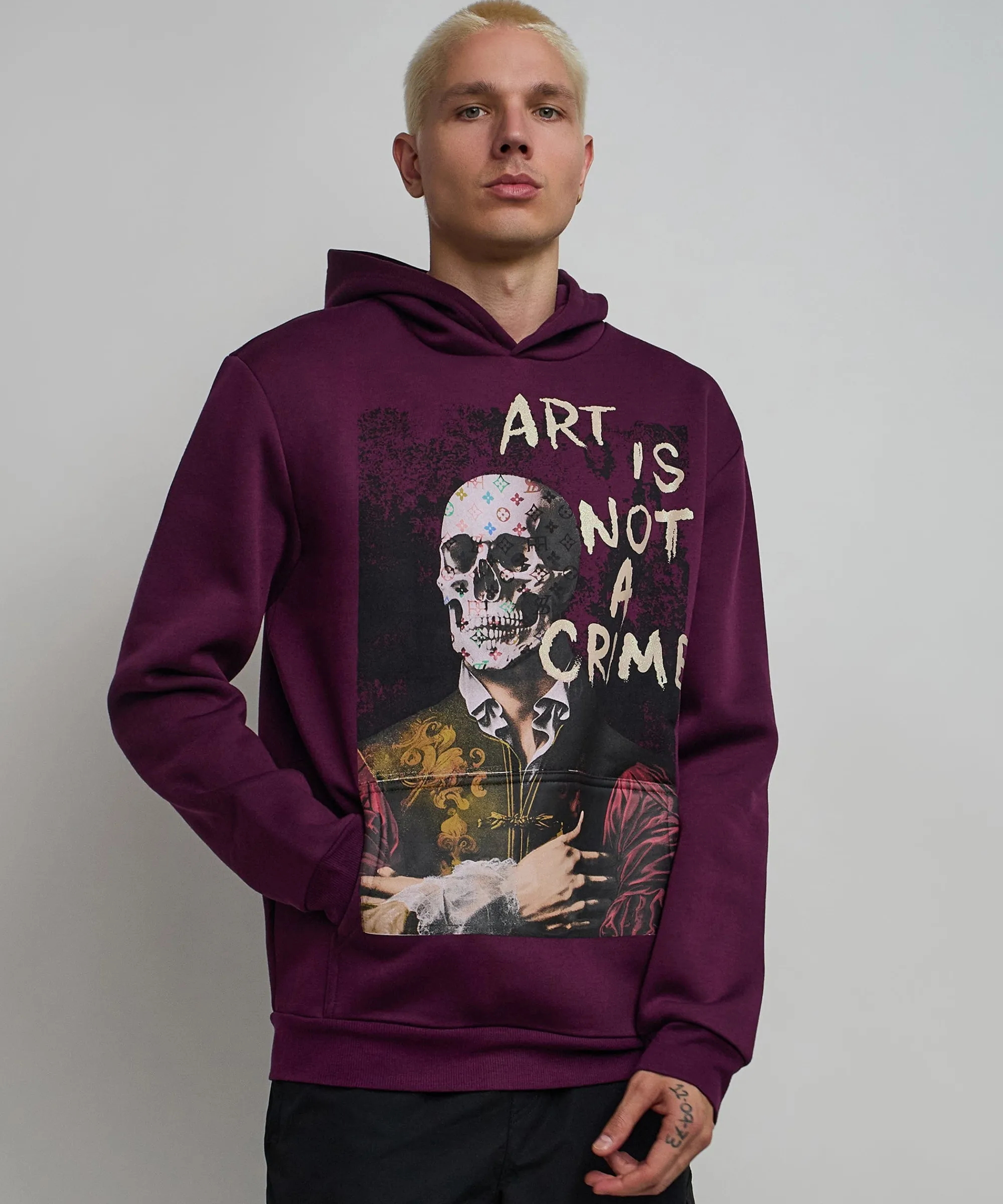 art_is_not_a_crime_graphic_print_hoodie__burgundy_2.webp Cheap Art Is Not A Crime Graphic Print Hoodie - Burgundy Hoodies | Hoodies