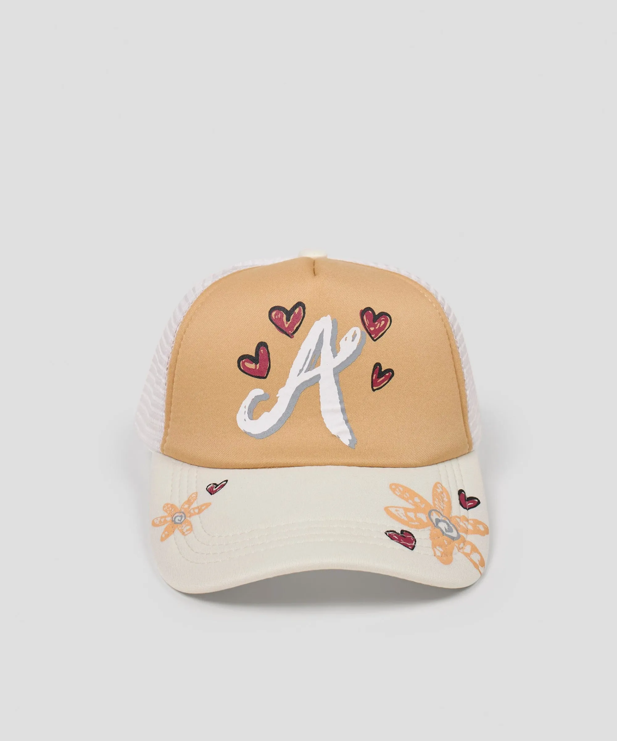 atlanta_embroidery_trucker_hat__khaki_0.webp Shop Atlanta Embroidery Trucker Hat - Khaki Hats