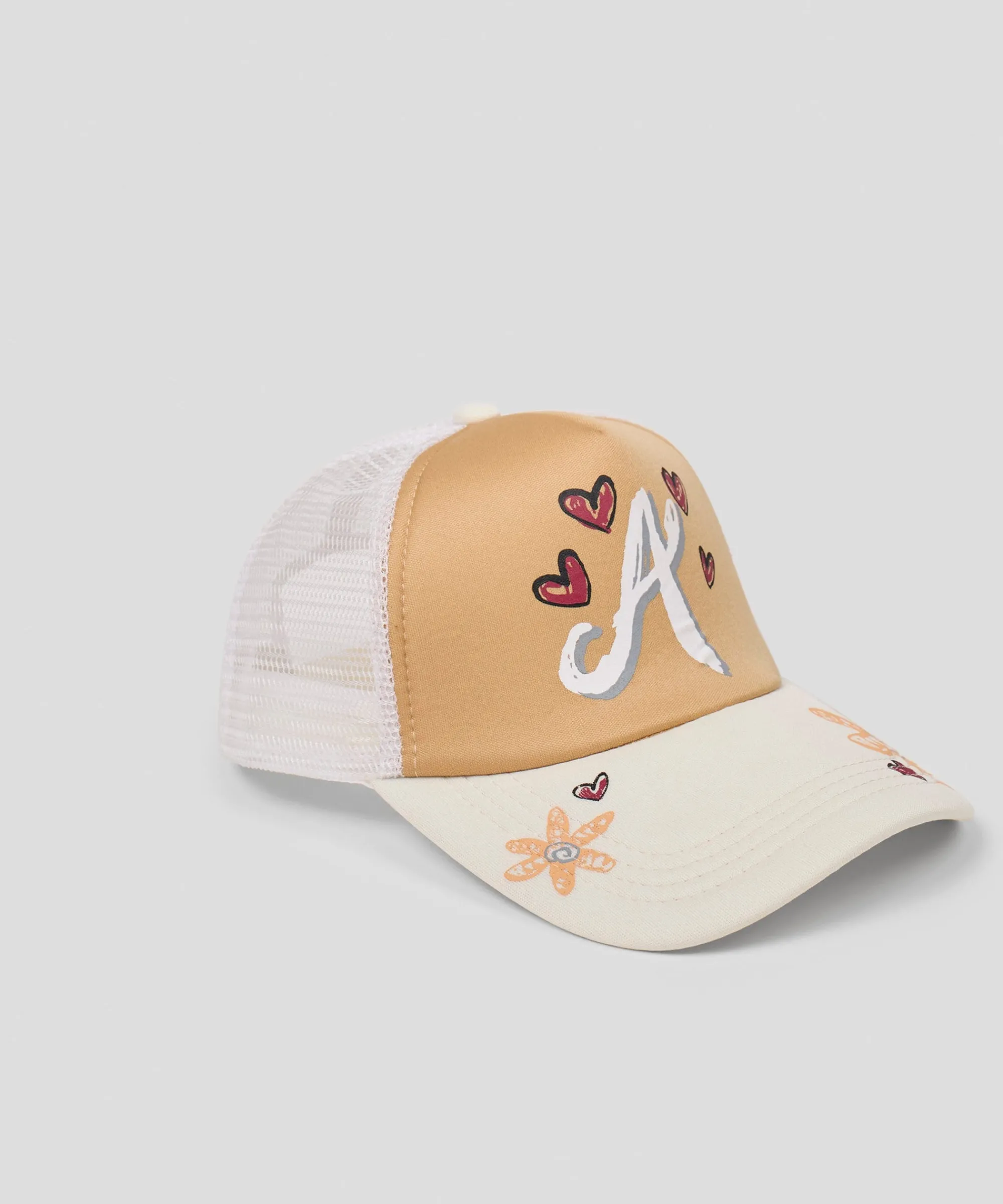 atlanta_embroidery_trucker_hat__khaki_1.webp Shop Atlanta Embroidery Trucker Hat - Khaki Hats