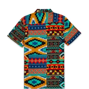 Clearance Aztec Print Short Sleeve Shirt Button Downs