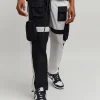 Discount Bader Cotton Twill Color Block Utility Joggers - Black&White Shop All Bottoms | Cargo & Utility Pants