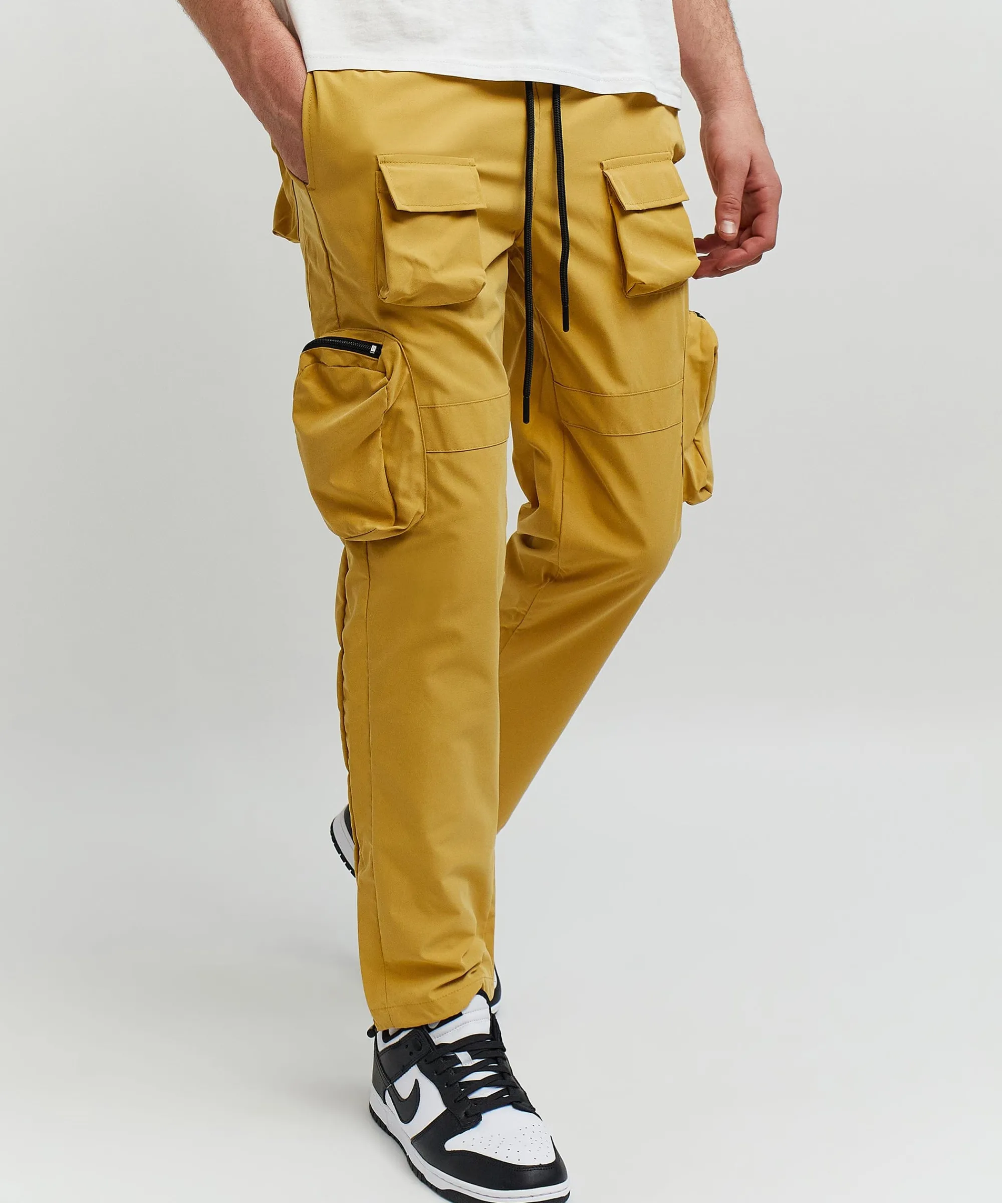 bader_cotton_twill_color_block_utility_joggers__tan_2.webp Discount Bader Cotton Twill Color Block Utility Joggers - Tan Shop All Bottoms | Cargo & Utility Pants