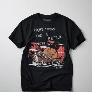 Hot Better Tomorrow Embroidered Short Sleeve Tee - Black Graphic Tees