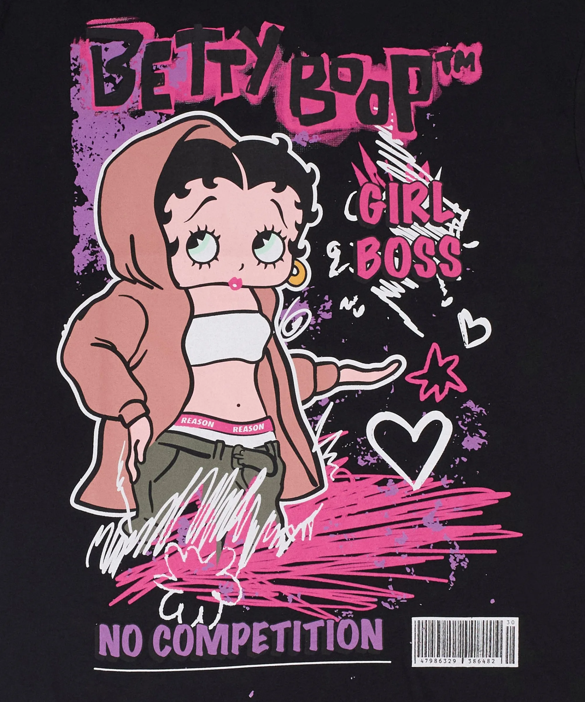 betty_boop_streets_short_sleeve_tee__black_1.webp Discount Betty Boop Streets Short Sleeve Tee - Black Graphic Tees
