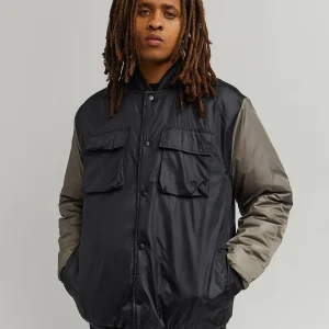 Store Black Out Nylon Bomber Jacket - Black Bomber Jackets | Varsity Jackets