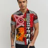 Best Blaze Geometric Allover Print Short Sleeve Shirt Button Downs
