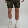 Sale Bridges Utility Cargo Stretch Tech Nylon Shorts - Green Shop All Bottoms | Shorts