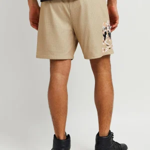 Cheap Burn Mesh Shorts - Khaki Shop All Bottoms | Shorts