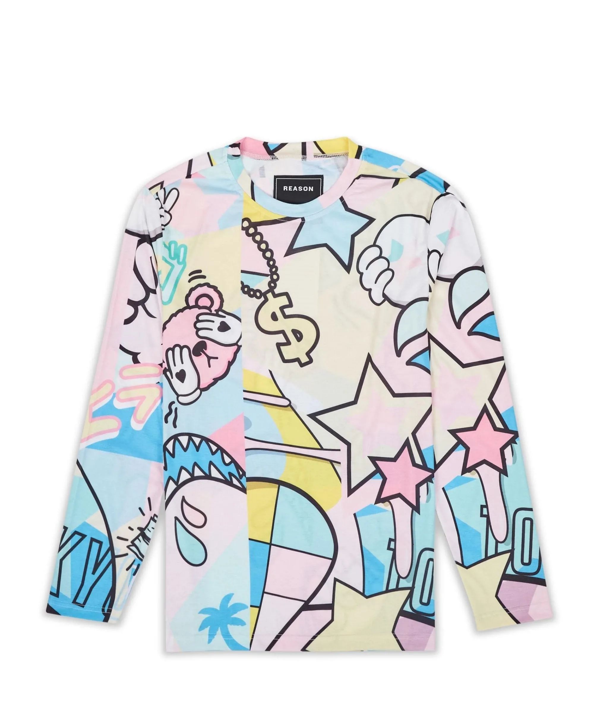 cartoon_print_long_sleeve_tee_1.webp Sale Cartoon Print Long Sleeve Tee Graphic Tees