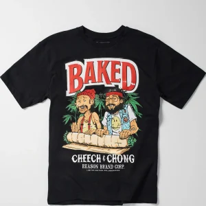 Online Cheech & Chong Baked Short Sleeve Tee - Black Graphic Tees