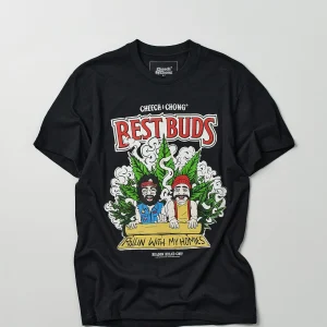 Discount Cheech & Chong Best Buds Short Sleeve Tee - Black Graphic Tees