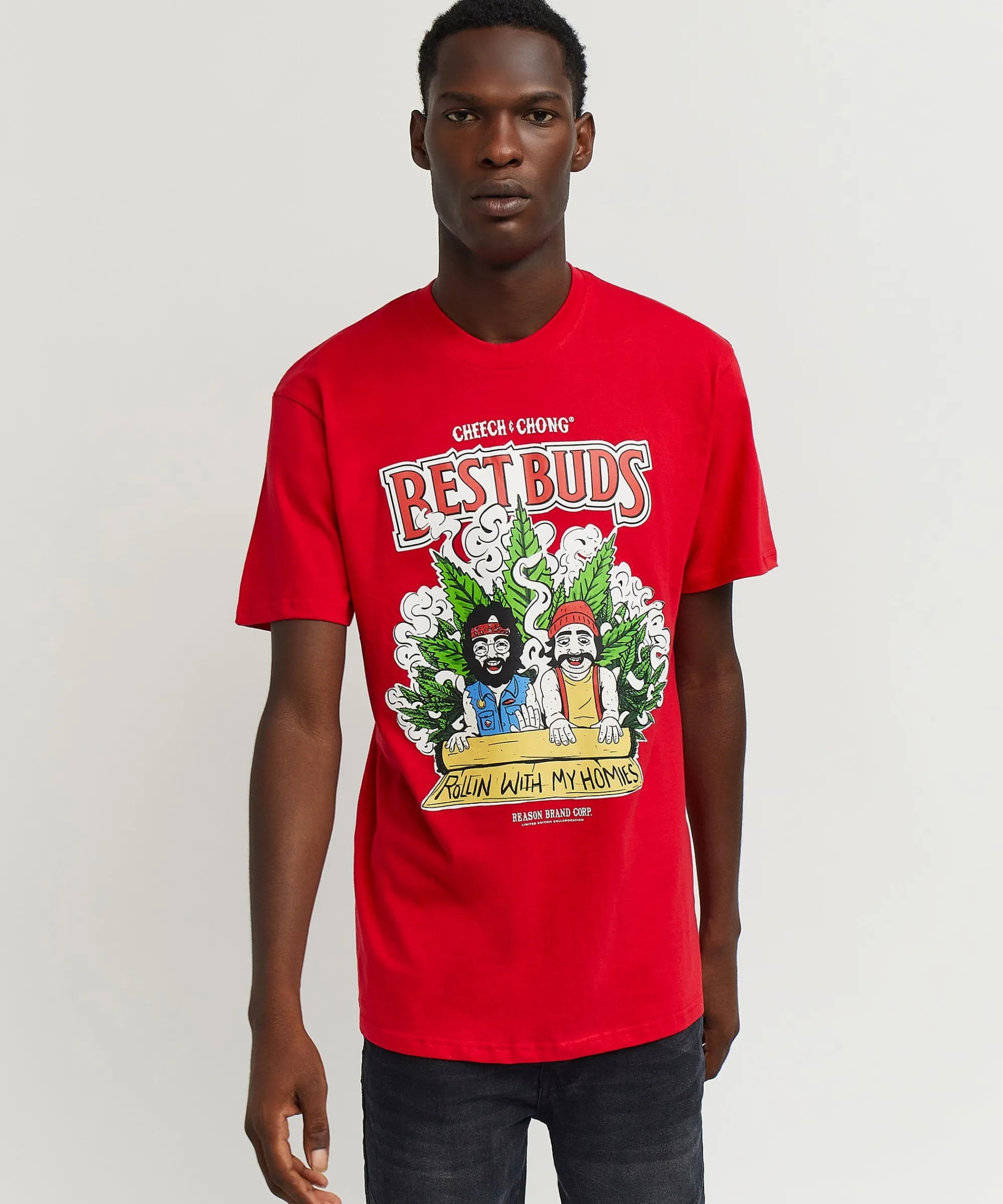 cheech__chong_best_buds_short_sleeve_tee__red_0.webp Best Cheech & Chong Best Buds Short Sleeve Tee - Red Graphic Tees