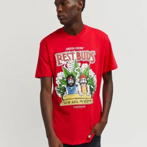 Best Cheech & Chong Best Buds Short Sleeve Tee - Red Graphic Tees