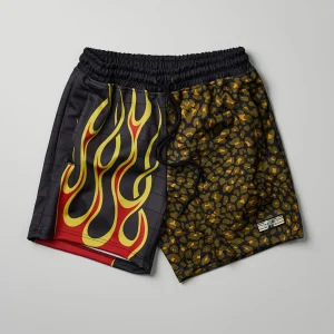 Shop Cheetah And Flames Split Shorts Shop All Bottoms | Shorts