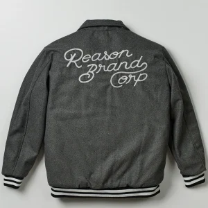 Outlet Cherub Varsity Jacket - Grey Varsity Jackets