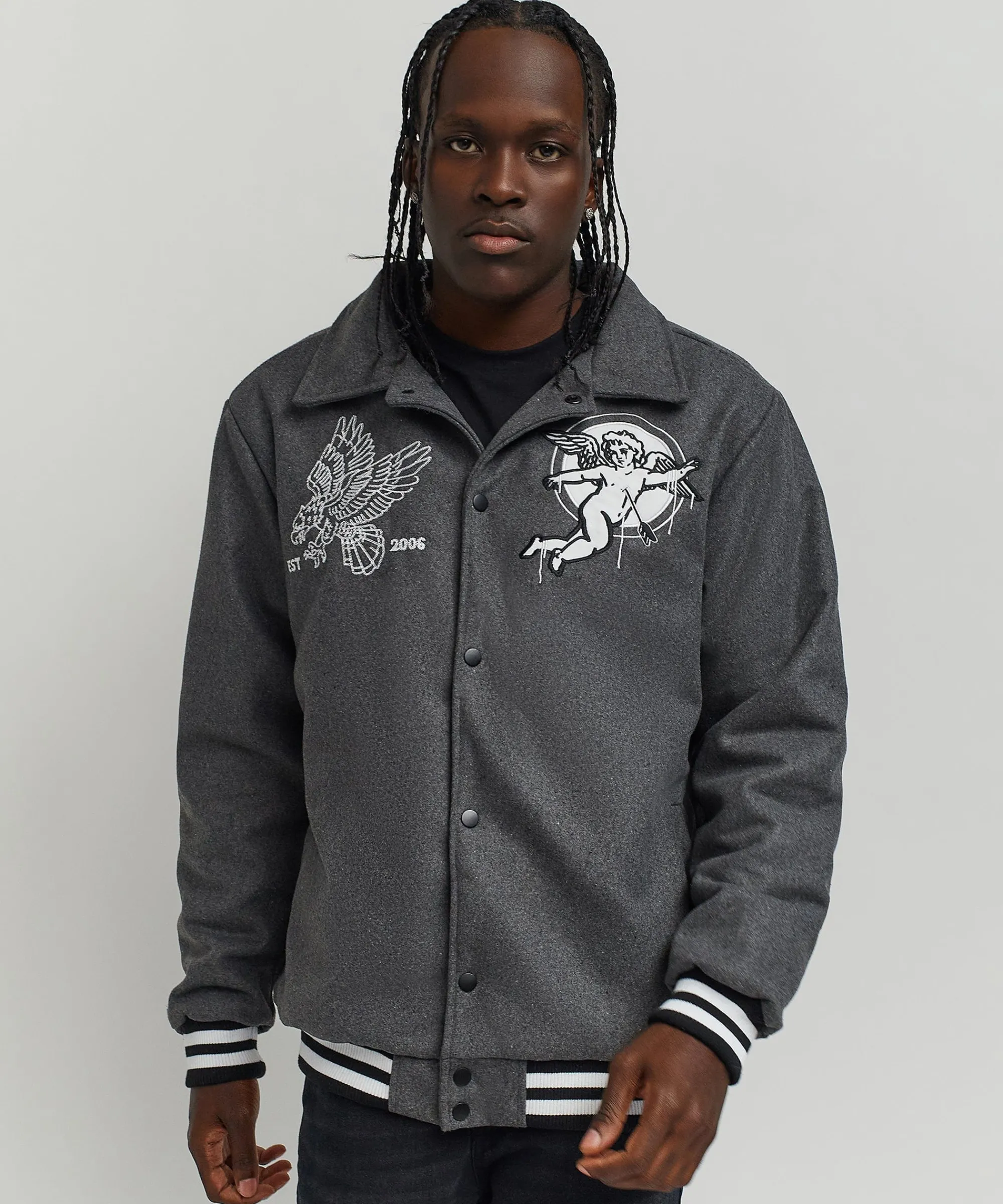 cherub_varsity_jacket__grey_3.webp Outlet Cherub Varsity Jacket - Grey Varsity Jackets