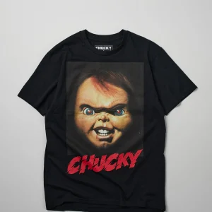 Shop Chucky Face Short Sleeve Tee - Black Graphic Tees