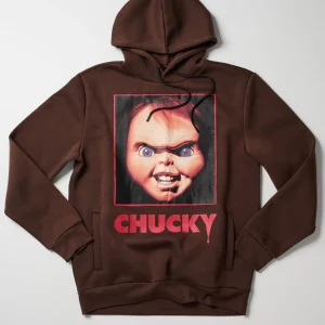 Clearance Chucky Graphic Print Hoodie - Brown Hoodies | Hoodies