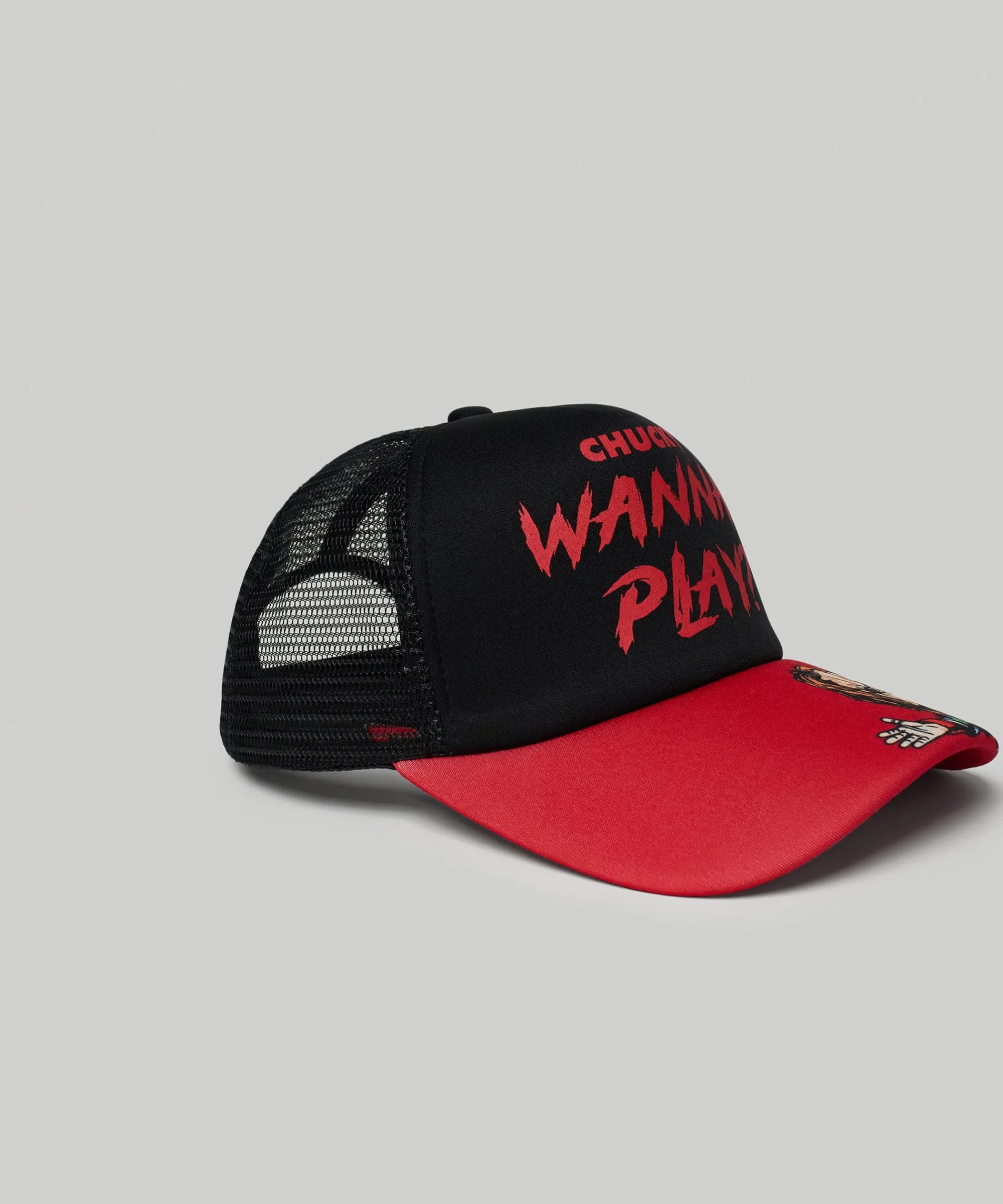 chucky_print_trucker_hat_1.webp Outlet Chucky Print Trucker Hat Hats