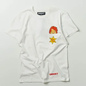 Clearance Chucky Wanna Play Pocket Short Sleeve Tee - White Graphic Tees