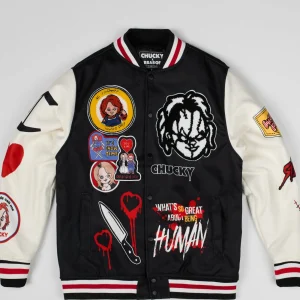 Fashion Chucky Wool Varsity Jacket - Black Varsity Jackets