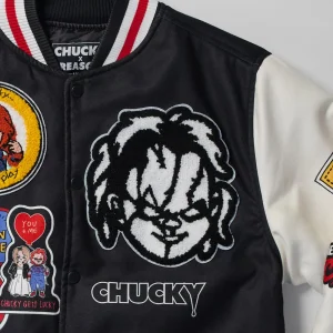 Fashion Chucky Wool Varsity Jacket - Black Varsity Jackets