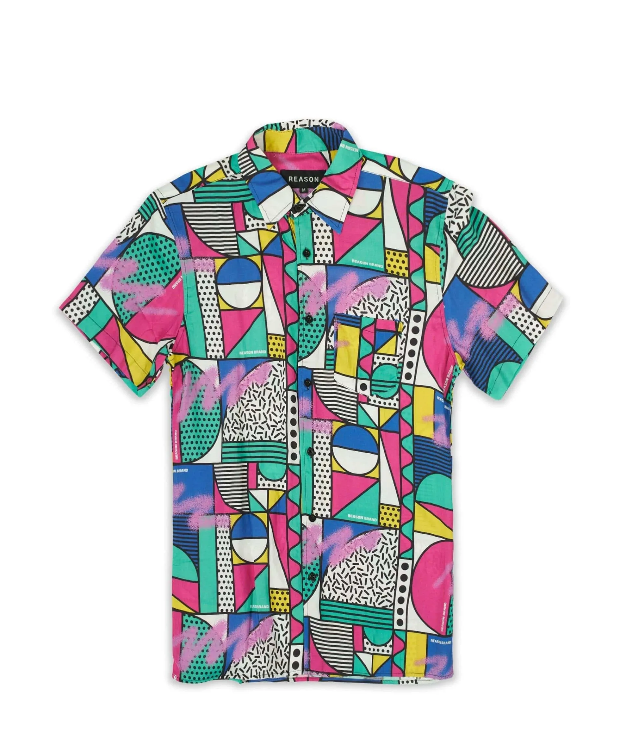 compose_allover_geometric_print_short_sleeve_shirt_0.webp Hot Compose Allover Geometric Print Short Sleeve Shirt Button Downs
