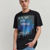 New Darkness Short Sleeve Graphic Print Tee - Black Graphic Tees