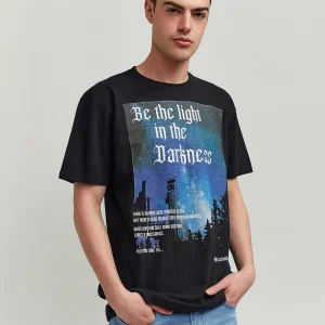 New Darkness Short Sleeve Graphic Print Tee - Black Graphic Tees