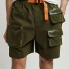 Hot Delta Utility Corduroy Cargo Shorts - Green Shop All Bottoms | Shorts