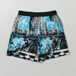Flash Sale District Linen Texture Allover Print Shorts - Blue Shop All Bottoms | Shorts
