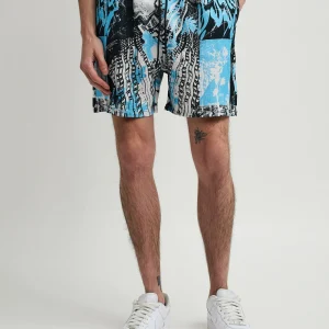 Flash Sale District Linen Texture Allover Print Shorts - Blue Shop All Bottoms | Shorts