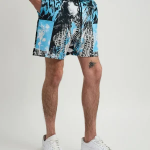 Flash Sale District Linen Texture Allover Print Shorts - Blue Shop All Bottoms | Shorts