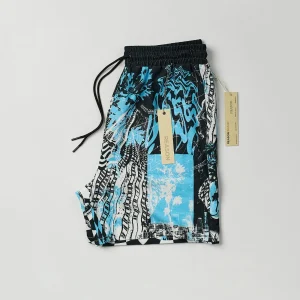 Flash Sale District Linen Texture Allover Print Shorts - Blue Shop All Bottoms | Shorts