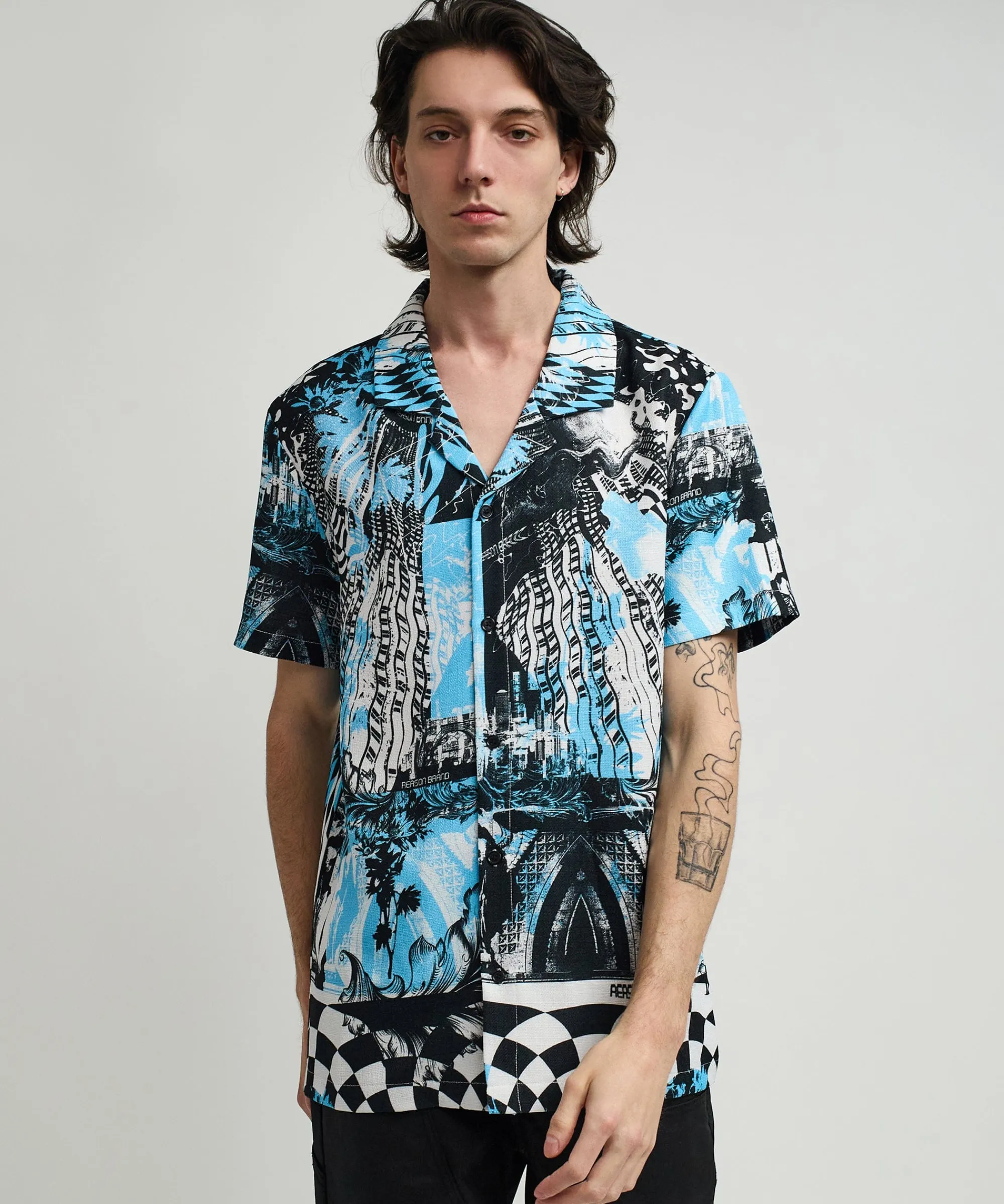 district_linen_texture_short_sleeve_button_down_shirt__blue_2.webp Cheap District Linen Texture Short Sleeve Button Down Shirt - Blue Button Downs