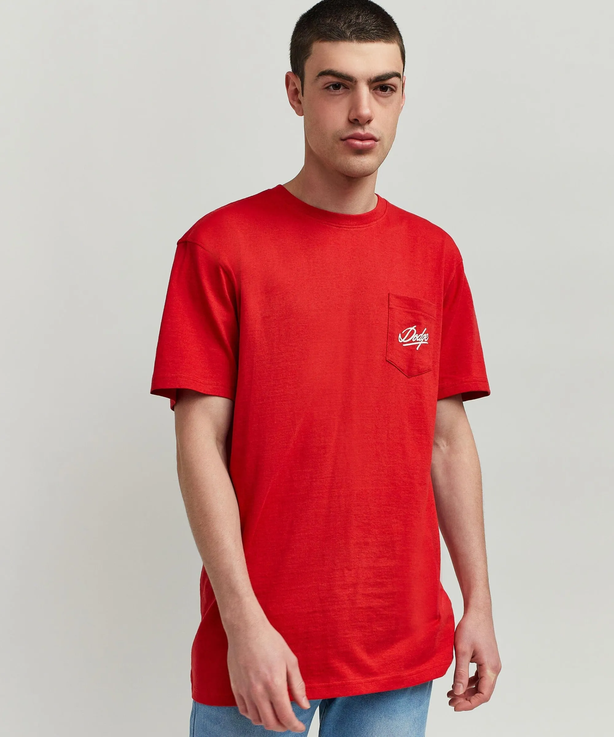 dodge_demon__pocket_short_sleeve_tee__red_4.webp Clearance Dodge Demon 1947 Pocket Short Sleeve Tee - Red Graphic Tees