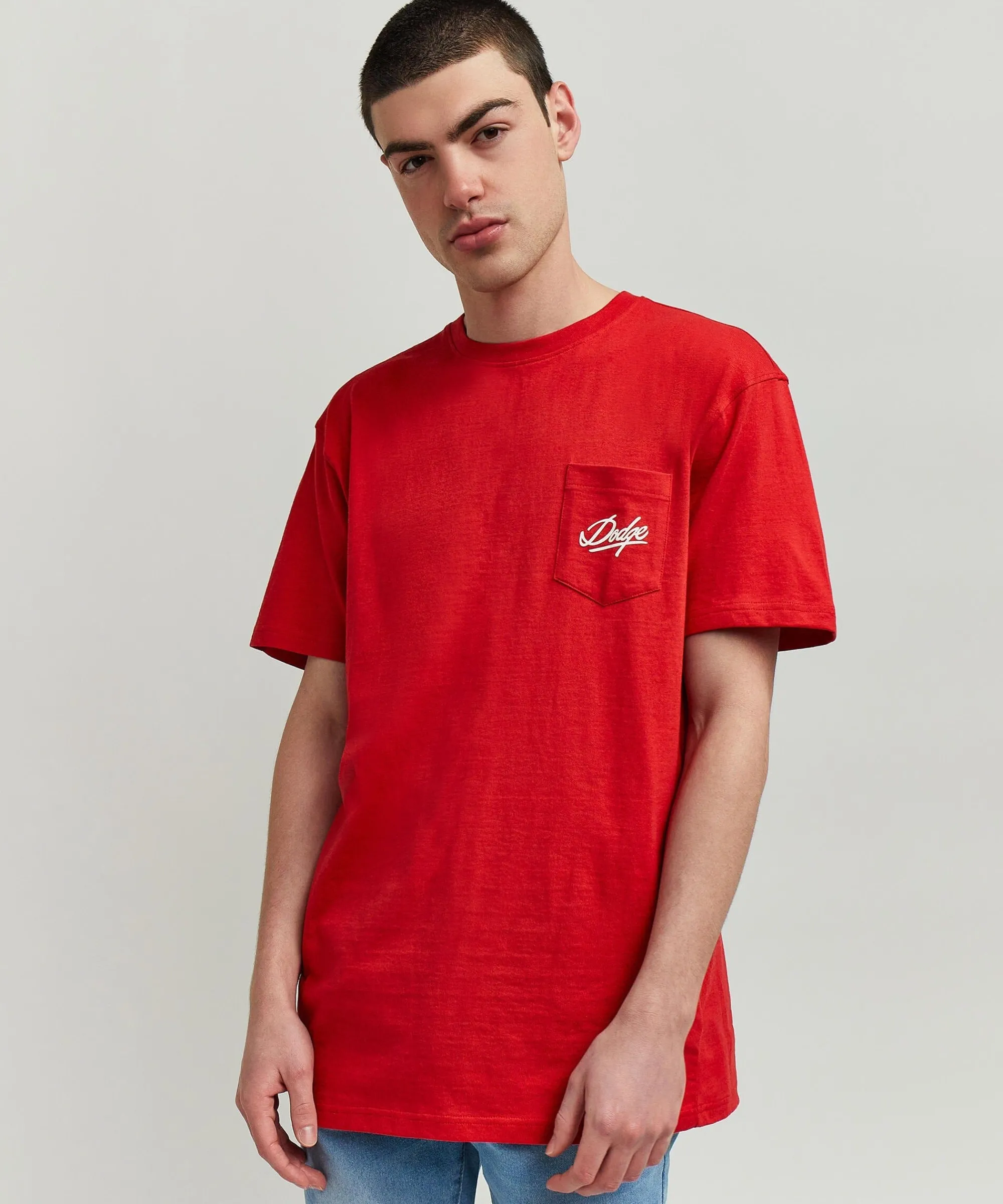 dodge_demon__pocket_short_sleeve_tee__red_5.webp Clearance Dodge Demon 1947 Pocket Short Sleeve Tee - Red Graphic Tees