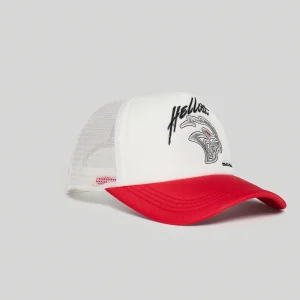 Clearance Dodge Demon Embroidery Trucker Hat - White Hats