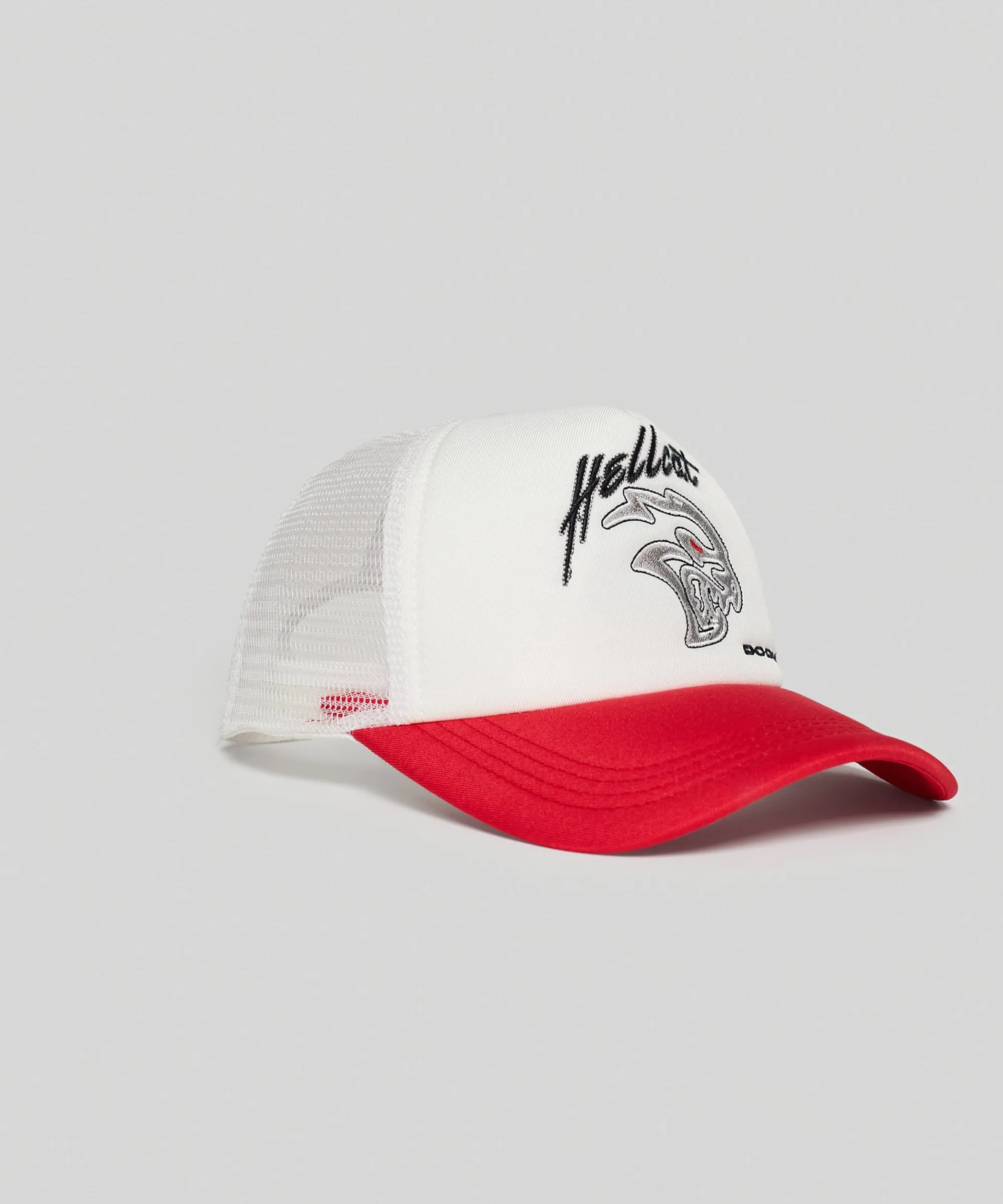 dodge_demon_embroidery_trucker_hat__white_1.webp Clearance Dodge Demon Embroidery Trucker Hat - White Hats