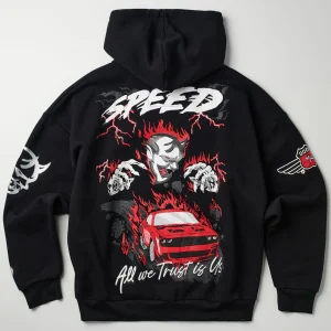 New Dodge Demon Full Zip Back Print Hoodie - Black Hoodies | Hoodies