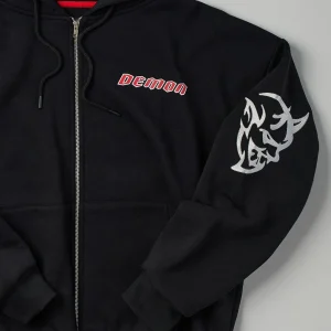 New Dodge Demon Full Zip Back Print Hoodie - Black Hoodies | Hoodies