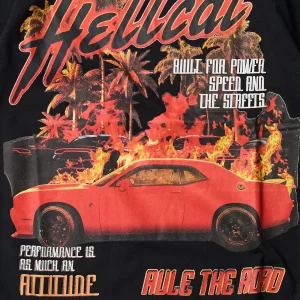 Online Dodge Hellcat Cover Short Sleeve Tee - Black Graphic Tees