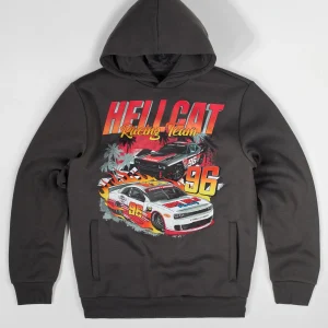 Cheap Dodge Hellcat Racing Team Hoodie - Grey Hoodies | Hoodies